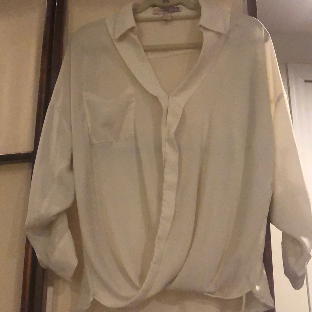 White Draped Blouse